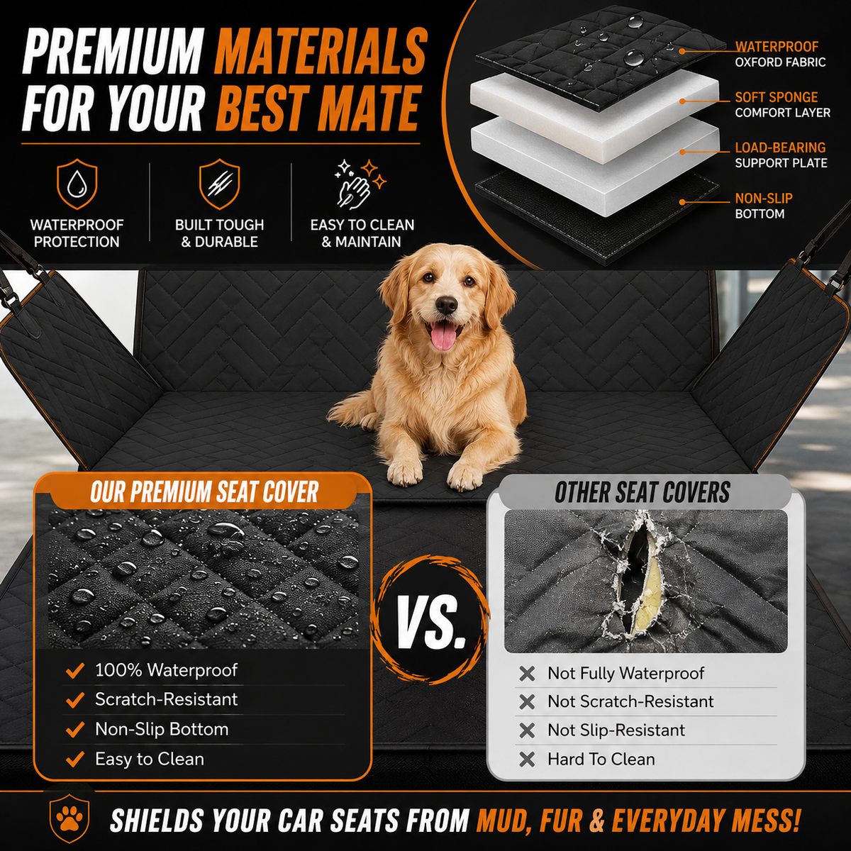 EverMate - Hard Bottom Car Seat Cover