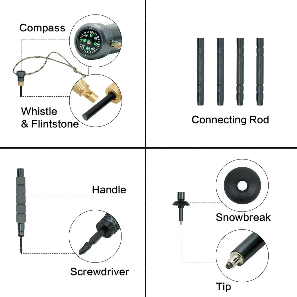 EverMate - Hiking Stick With Integrated Survival Kit