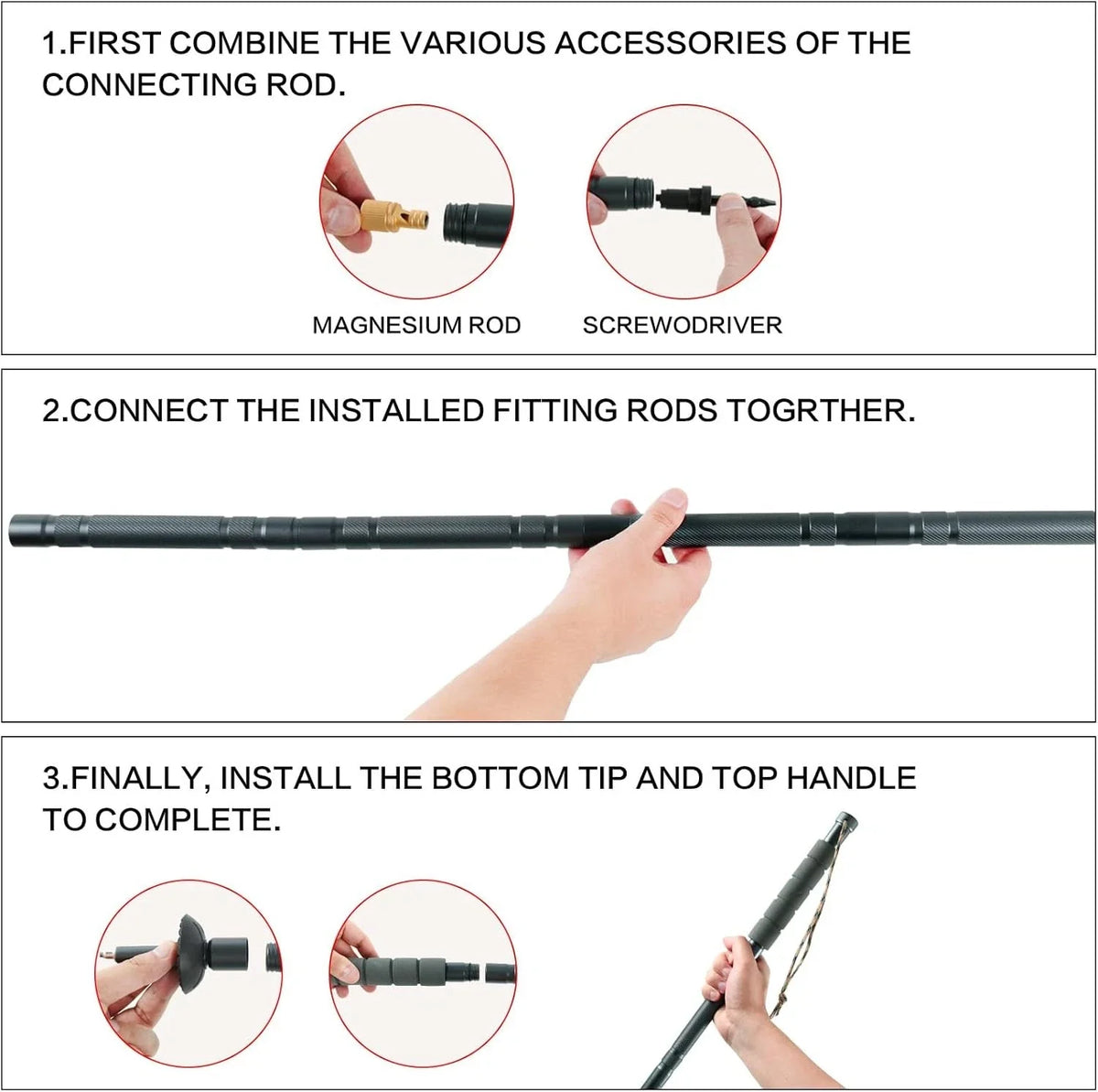 EverMate - Hiking Stick With Integrated Survival Kit