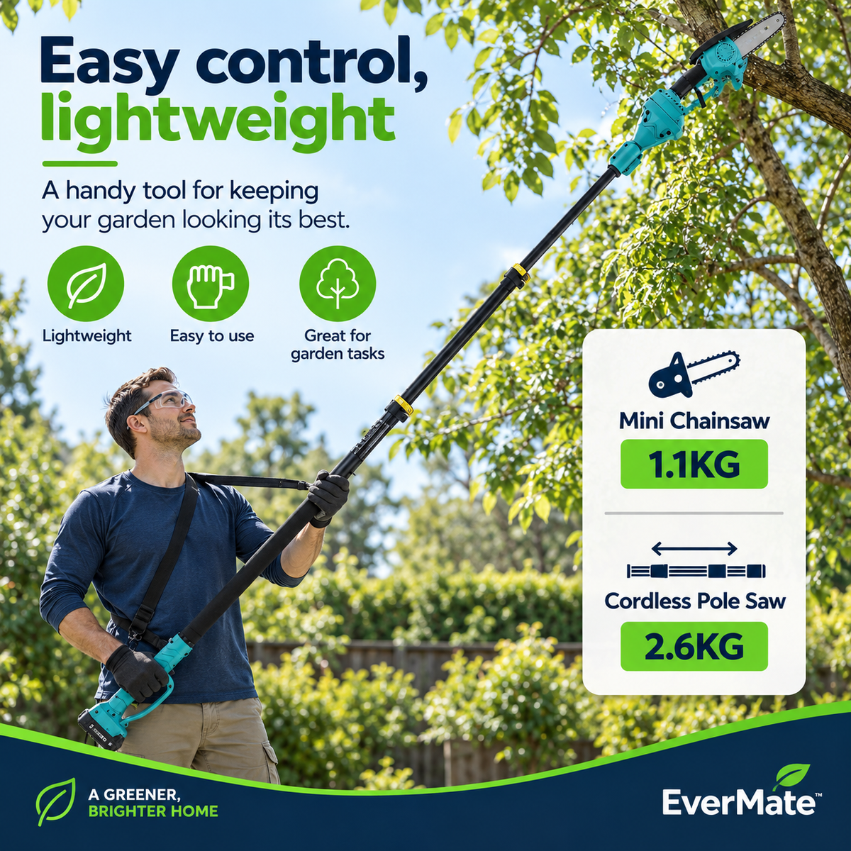 EverMate - Cordless Telescopic Pole Saw
